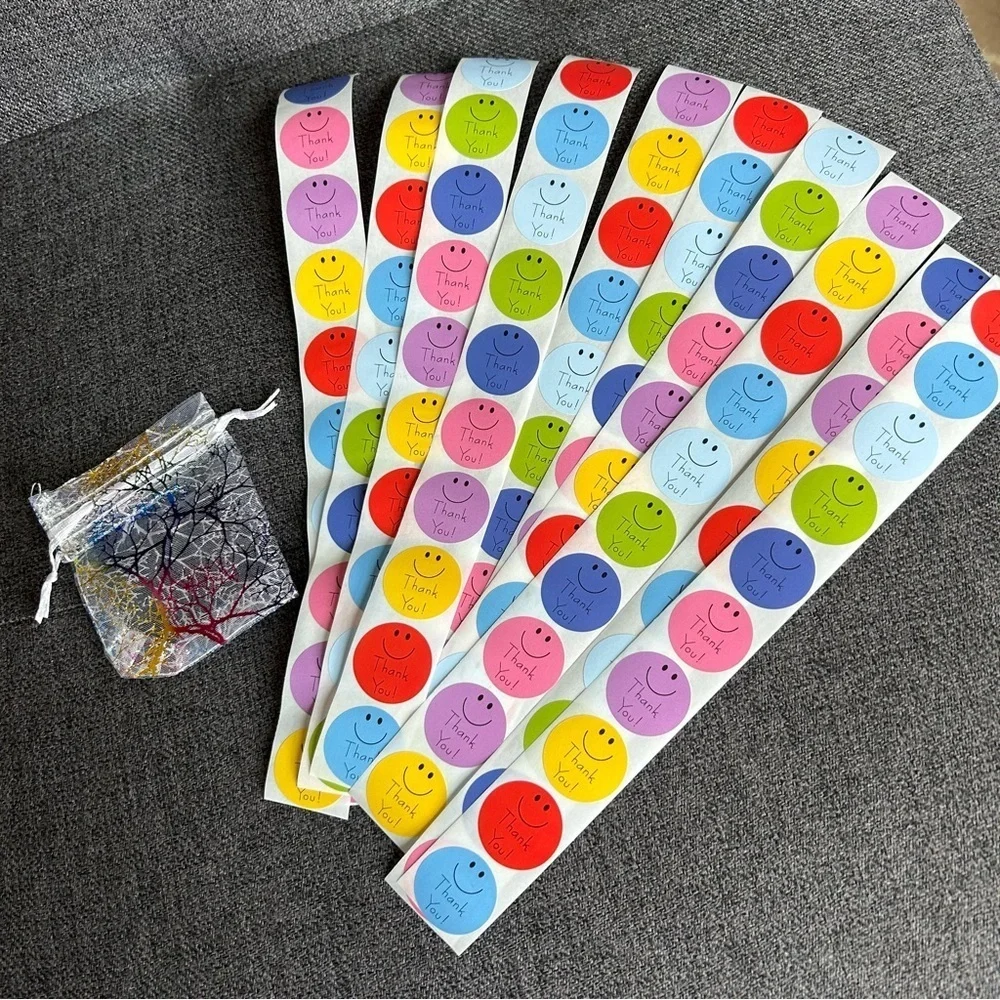 100 Count - Colorful Smiley Face Stickers, 1 inch